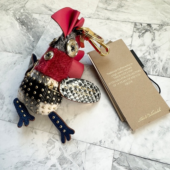 NEW Burberry Snakeskin Embossed Leather Rooster - Picture 1 of 11